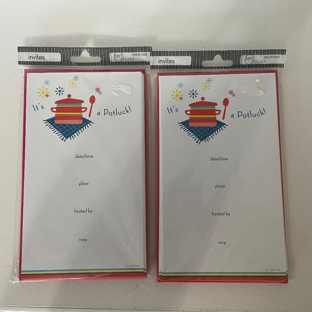 Invitations 20 2 packages NIP Potluck Envelopes
